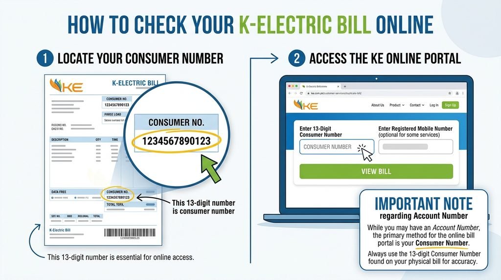 How to Check K-Electric Bill Online by Account Number Step by Step